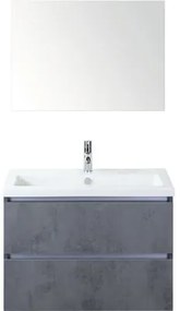 Kúpeľňový nábytkový set Vogue 80 cm s keramickým umývadlom a zrkadlom betón antracitovo sivá
