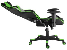 Herná stolička Racing PRO ZK-021 TEX — látka, čierna / zelená