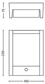 Philips - LED Vonkajšie nástenné svietidlo so senzorom ARBOUR LED/3,8W/230V IP44