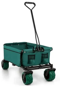 The Green Bollerwagen ručný vozík skladací 70 kg 90 l široké kolesá 10 cm zelený