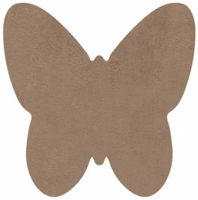 Koberec protišmykový SHAPE 3150 Motýľ Shaggy - camel, béžový plyš
