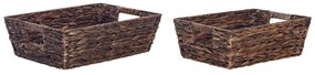 Sada 2 košíkov z vodného hyacintu hnedá PANDZ Beliani