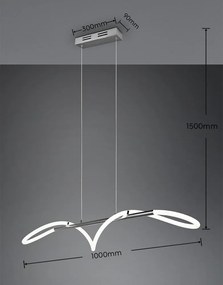 Kovové LED závesné svietidlo so stmievačom v striebornej farbe Argos – Reality