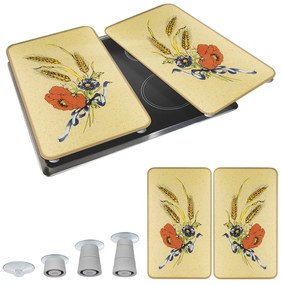 Kryty na sporák v súprave 2 ks z tvrdeného skla 52x30 cm Corn-Flowers - Maximex