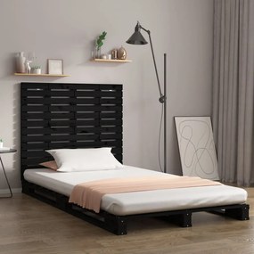 vidaXL Nástenné čelo postele čierne 96x3x91,5 cm masívna borovica