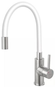 Elastická kuchynská batéria Fitness inox biela