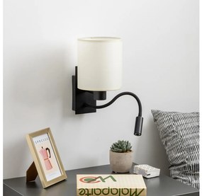 Brilagi - LED Nástenná lampa NUBILA 1xE27/25W/230V + LED/3W čierna/krémová BG1558R