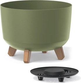 Plastový kvetináč na nožičkách DGRL300 29 cm - zelená