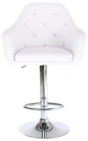 LuxuryForm DESIGN Barová stolička ROMA na striebornom tanieri - biela
