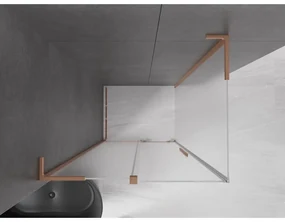 Mexen Velar L, sprchový kút s posuvnými dverami 110 x 90 cm, 8mm sklo námraza, medená matná, 871-110-090-33-65