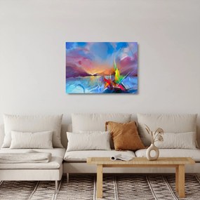 Sklenený obraz - Západ slnka (70x50 cm)