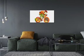 Obraz canvas Muž, usporiadané so zeleninou 125x50 cm