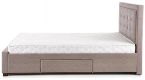 Béžová čalúnená posteľ AROVE 160 x 200 cm