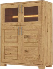 Presklený drevený sekretár s 2 policami, 100x43x130 cm