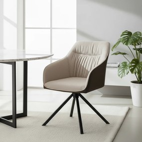 Set - 2 ks Jedálenská stolička AVENBERG LARO – otočná, béžovo-hnedá