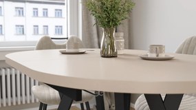 Mazzoni ALMO Kašmír / čierne nohy - OVÁLNY ROZKLADACÍ STÔL 140-240 cm PRE 10-12 OSÔB