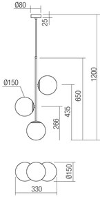 Redo 01-2627 - Luster na lanku NIVA 3xE14/28W/230V