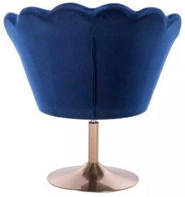 LuxuryForm DESIGN Kreslo FREY VELUR na zlatom tanieri - modré
