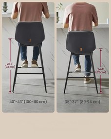 Sada dvou barových židlí VASAGLE PLACES II 98,5 cm černá