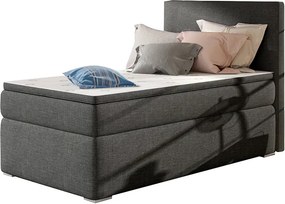 Čalúnená jednolôžková posteľ s úložným priestorom Rodrigo 90 L - svetlosivá