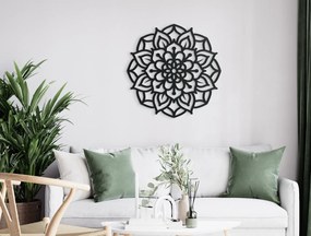 drevko Drevená mandala na stenu Rozkvit Rozmer obrazu: 44,5 x 44,5 cm, Farba dekorácie: Čierna