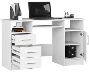 Volně stojící psací stůl Ana 124 cm bílý