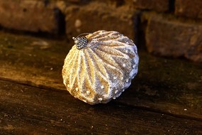 DECOLED Vianočná ozdoba, 10 cm, biela, trblietavá