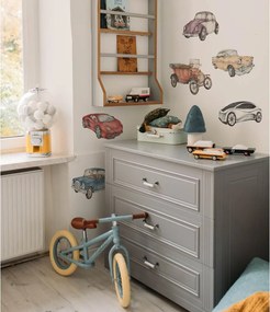 Samolepka do detskej izby história automobilov/priemyselná evolúcia 95×85 cm