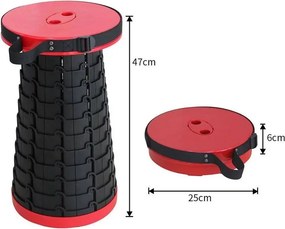 Zaparkorun Prenosný outdoorový taburet - červený