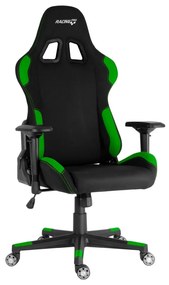 Herné kreslo Racing Pro ZK-025 TEX — látka, čierna / zelená