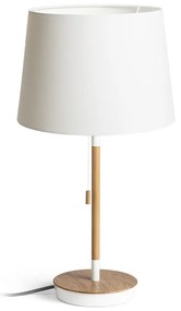 RENDL R14039 KEITH/AMBITUS stolná lampa, dekoratívne Polycotton biela/buk