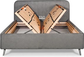 Posteľ čalúnená ESMINA + lamelový rošt + matrac EMI