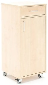 Mobilný rečnícky pult so zásuvkou a veľkou skrinkou, 460x450x10450 mm, breza