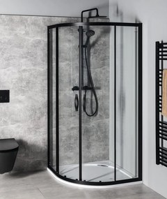 Gelco Gelco, SIGMA SIMPLY BLACK štvrťkruhová sprchová zástena 1000x1000mm, R550, číre sklo, GS5510B