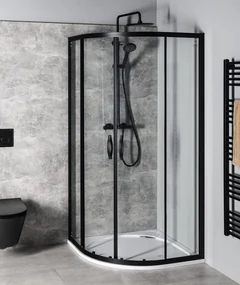 Gelco Gelco, SIGMA SIMPLY BLACK štvrťkruhová sprchová zástena 1000x1000mm, R550, číre sklo, GS5510B
