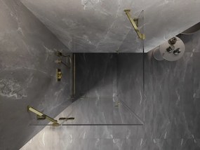 Mexen Lunar, 1-krídlový sprchový kút, ľavý, 90 x 90 cm, 8mm číre sklo, zlatý profil, 834-090-090-50-00-L
