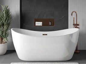 Mexen X-Wall-R, polica na zapustenie s prírubou  60 x 20 cm, medená matná - 19C0602010