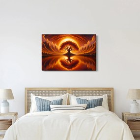 Obraz – Strom v krvavom slnku (90x60 cm)