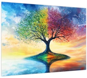 Obraz – Maľovaný strom ročných období (70x50 cm)