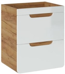 Zostava kúpeľňového nábytku BÁRA 50 cm s vysokou slim skrinkou vr. zápustného keramického umývadla