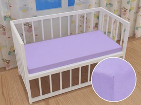 Detské jersey napínacie prestieradlo do postieľky JR-012 Levanduľové 70 x 140 x 10 cm - do postieľky