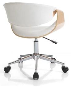 Kancelárska stolička z imitácie kože v bielo-prírodnej farbe Visby – Tomasucci
