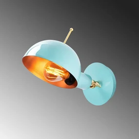 Nástenné svietidlo vo svetlomodrej a bronzovej farbe ø 15 cm Sivani – Opviq lights