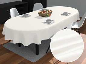 Biante Saténový oválny obrus polyesterový Satén LUX-L052 Smotanovo biely 50x100 cm