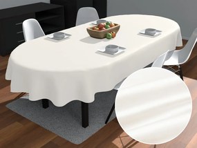 Biante Saténový oválny obrus polyesterový Satén LUX-L052 Smotanovo biely 60x100 cm
