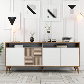 Konzolový stolík Milan - Walnut, White