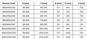 Mexen Pretoria, sprchovací kút 80 (dvere) x 110 (stena) cm, 6mm číre sklo, čierny profil + čierna sprchová vanička, 852-080-110-70-00-4070B