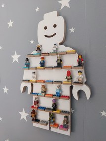 Polička na lego postavičky - biela, 32 x 50 cm