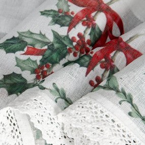 KRÁTKA VIANOČNÁ ZÁCLONA NA PÁSKE XMAS7 150X30 CM VZOROVANÁ