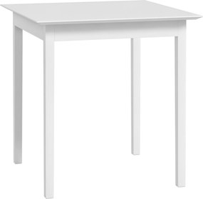 HOMCOM Jedálenský stôl, Štvorcový jedálenský stôl pre 2 osoby, Stôl do obývačky z masívneho dreva, do kuchyne, jedálne, biely, 75 x 75 x 76 cm | Aosom